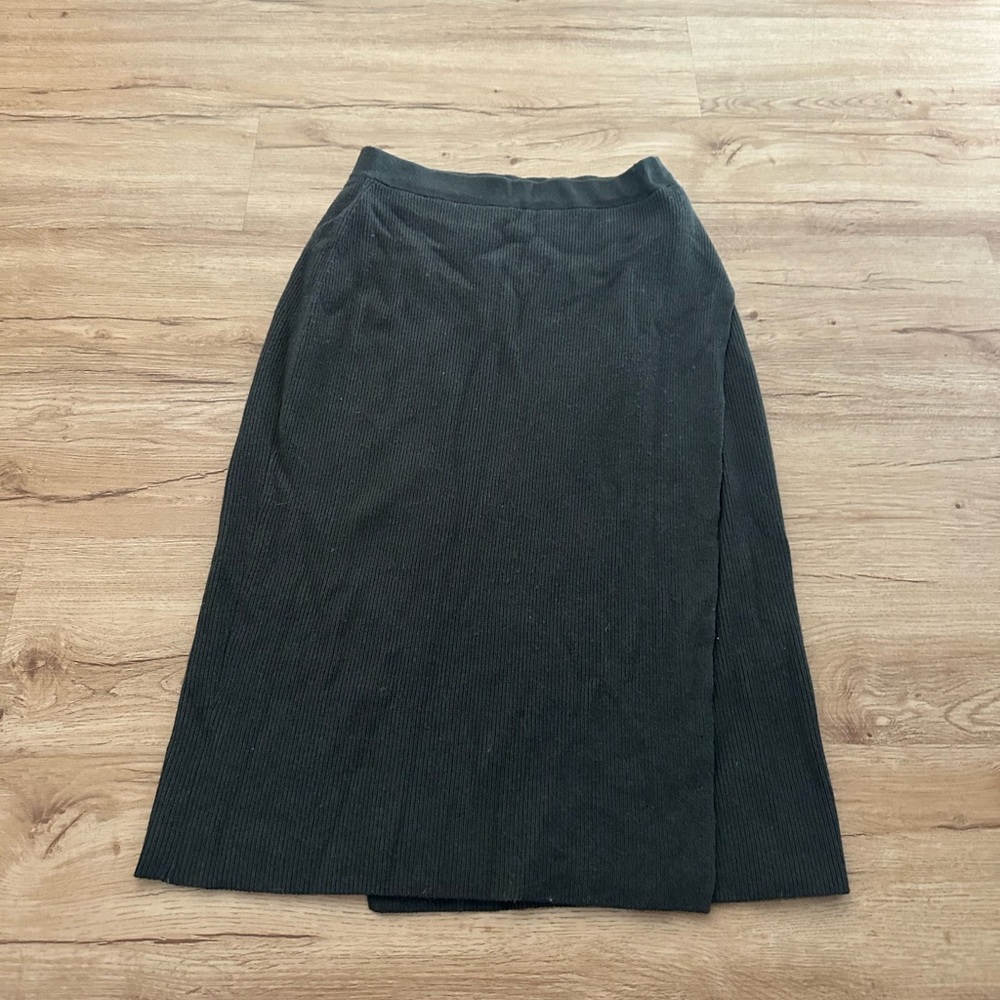Fabiana Filippi Skirt Wool Silk Cashmere Blend Knit Olive Midi size small